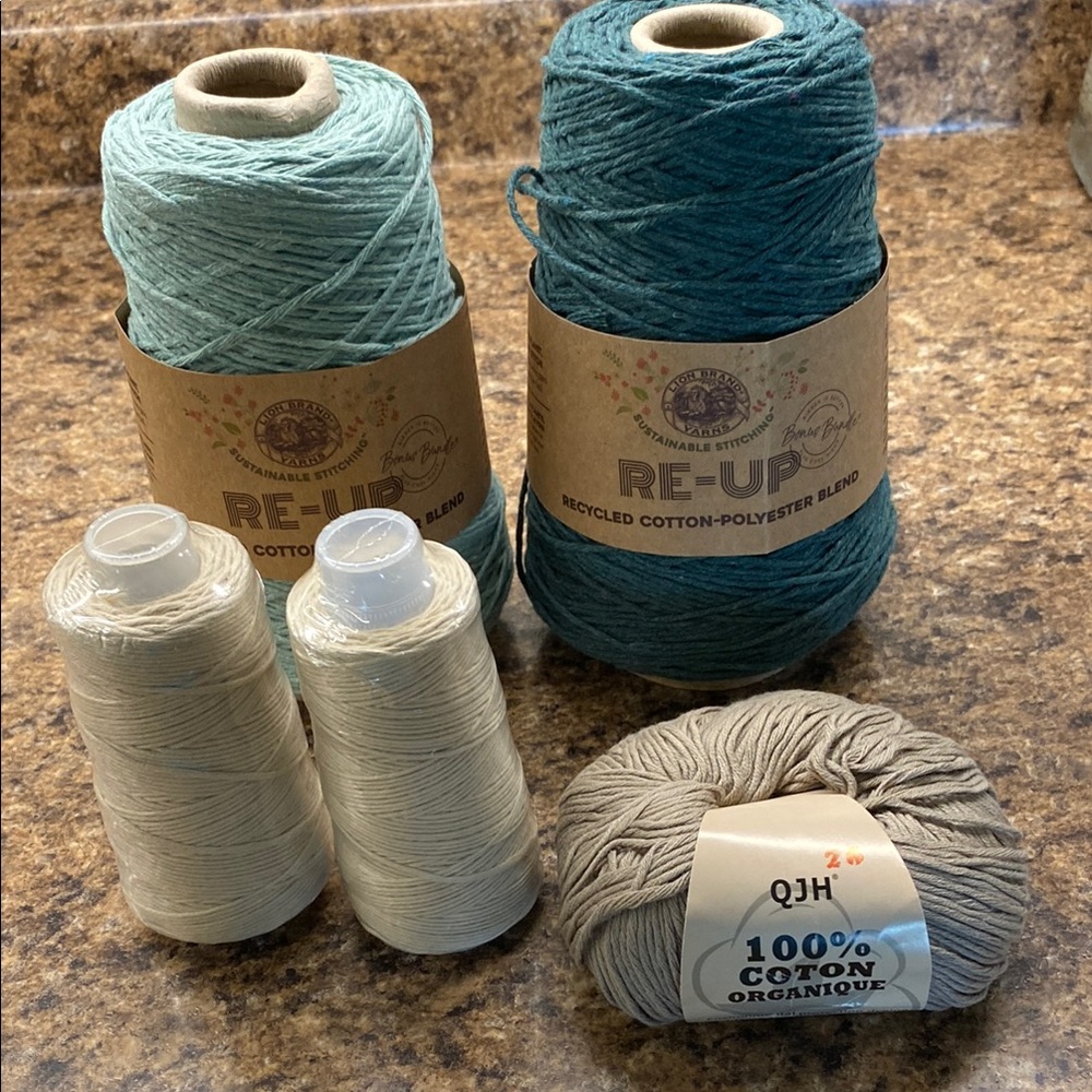 Recycled Cotton Yarn Set - Teal and Gray